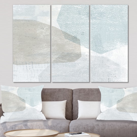 Designart - Grey and White Collage I - Modern Premium Canvas Wall Art